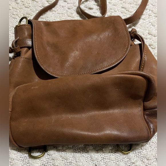 Lucky Brand Leather Backpack Purse Brown - Picture 3 of 6